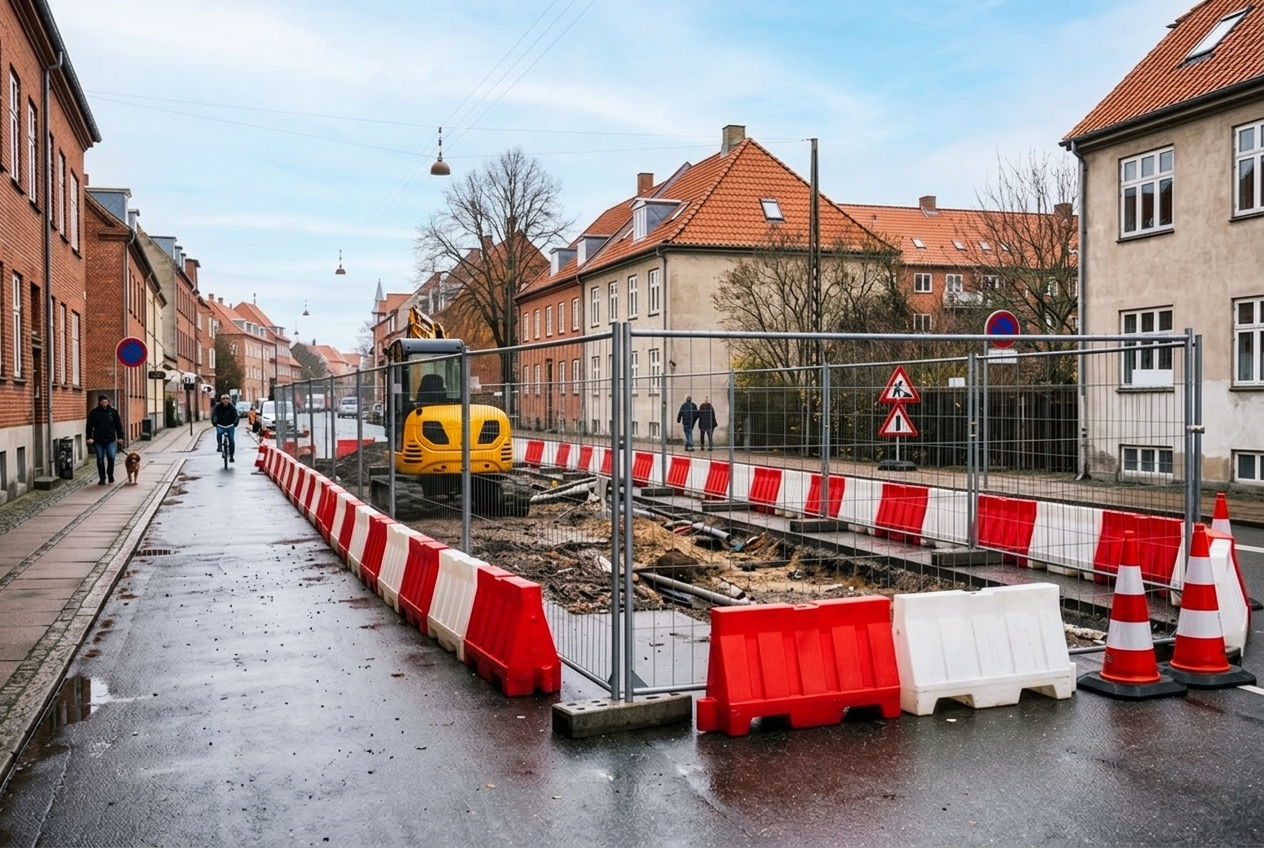 KompletLej koordinerer afspærring, skiltning og myndigheder på en byggeplads