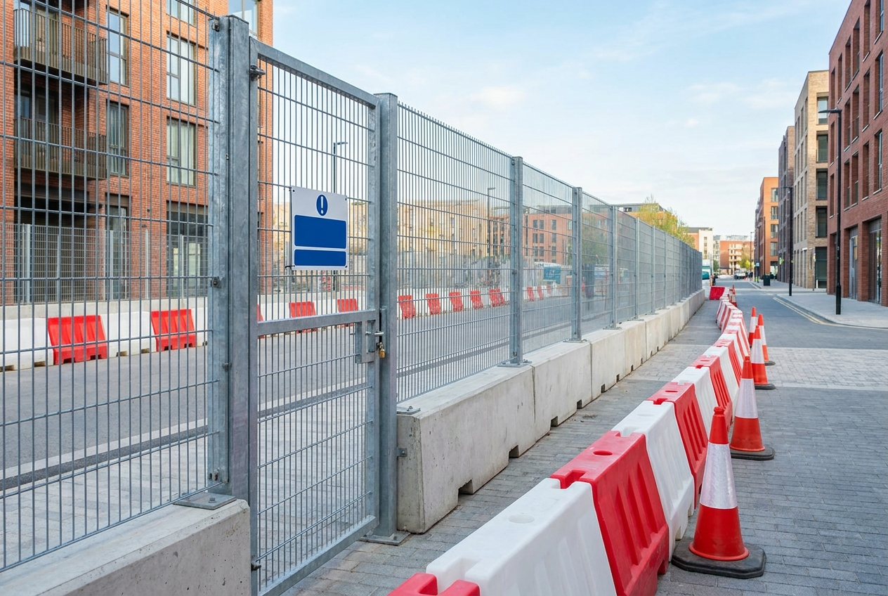 Leje af afspærring, skiltning og trafik til byggeplads
