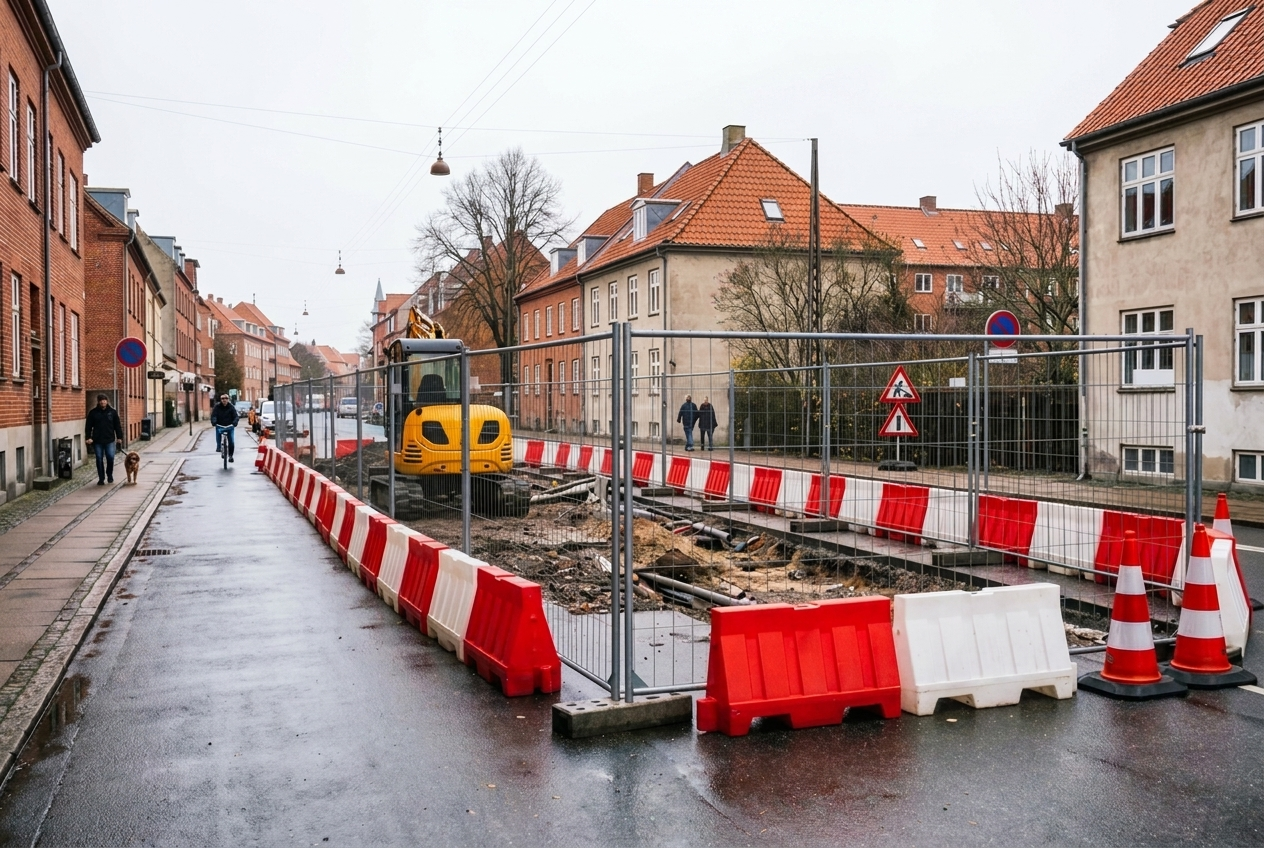 KompletLej koordinerer afspærring, skiltning og myndigheder på en byggeplads