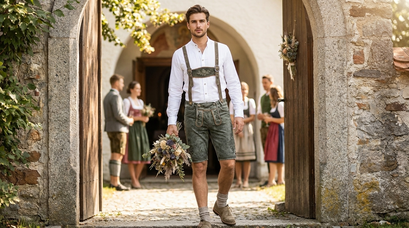 Trachtenoutfit Hochzeit Herren 2026 – Hangowear RALKO Kniebundhose zur Trachtenhochzeit