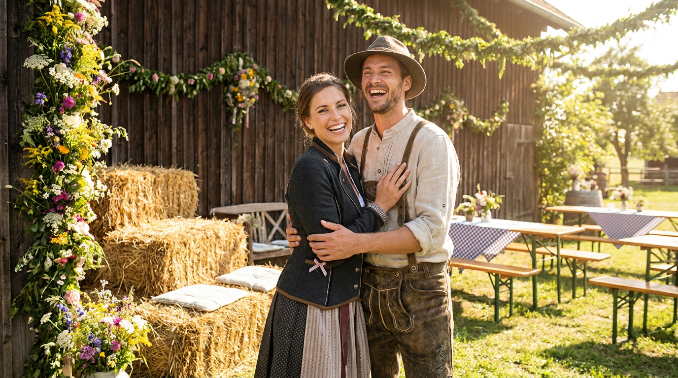 Bauernhochzeit Outfit 2026 – Hangowear LARA Trachtenmode für die Landhochzeit in Bayern