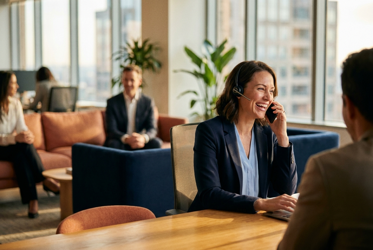 Recruiter on a client call