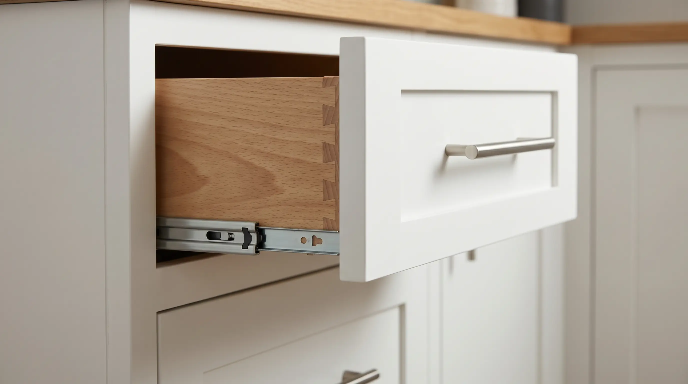 White shaker cabinet detail