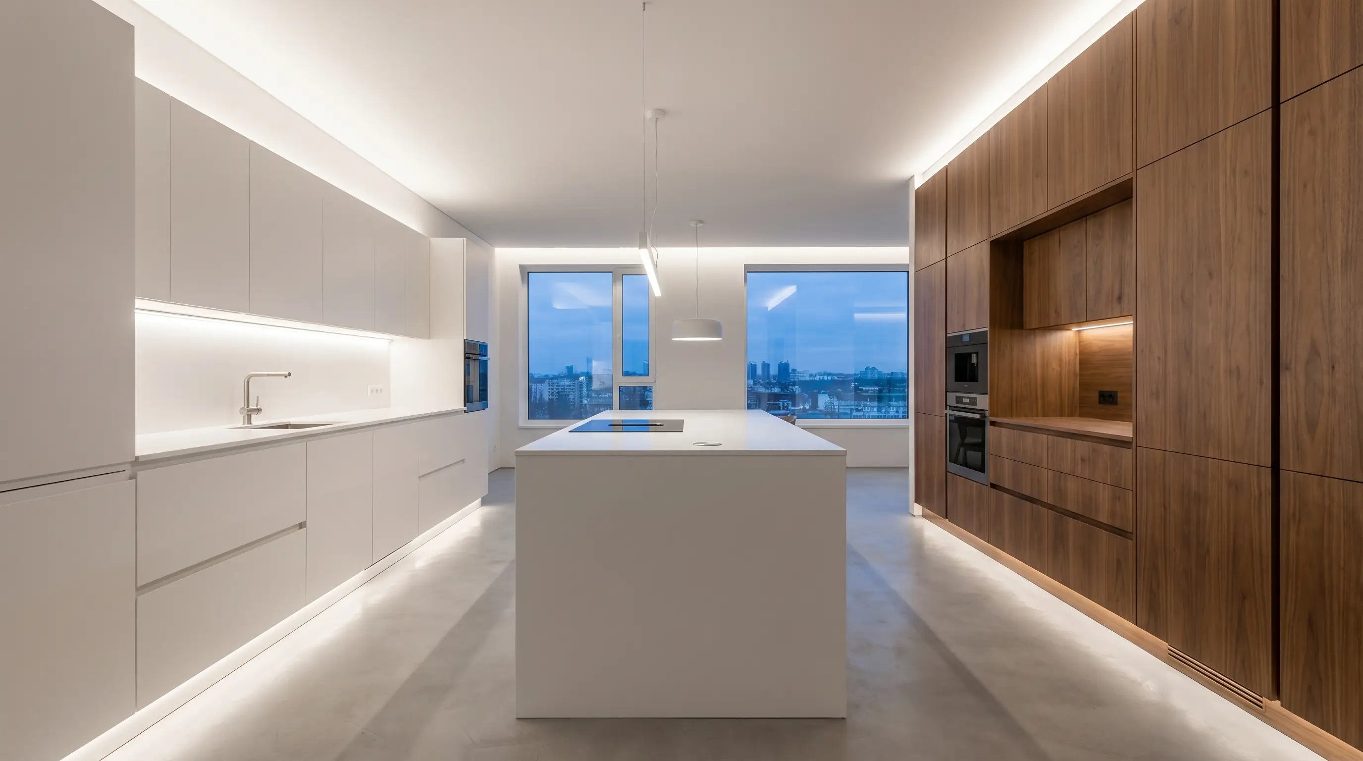Modern frameless European kitchen