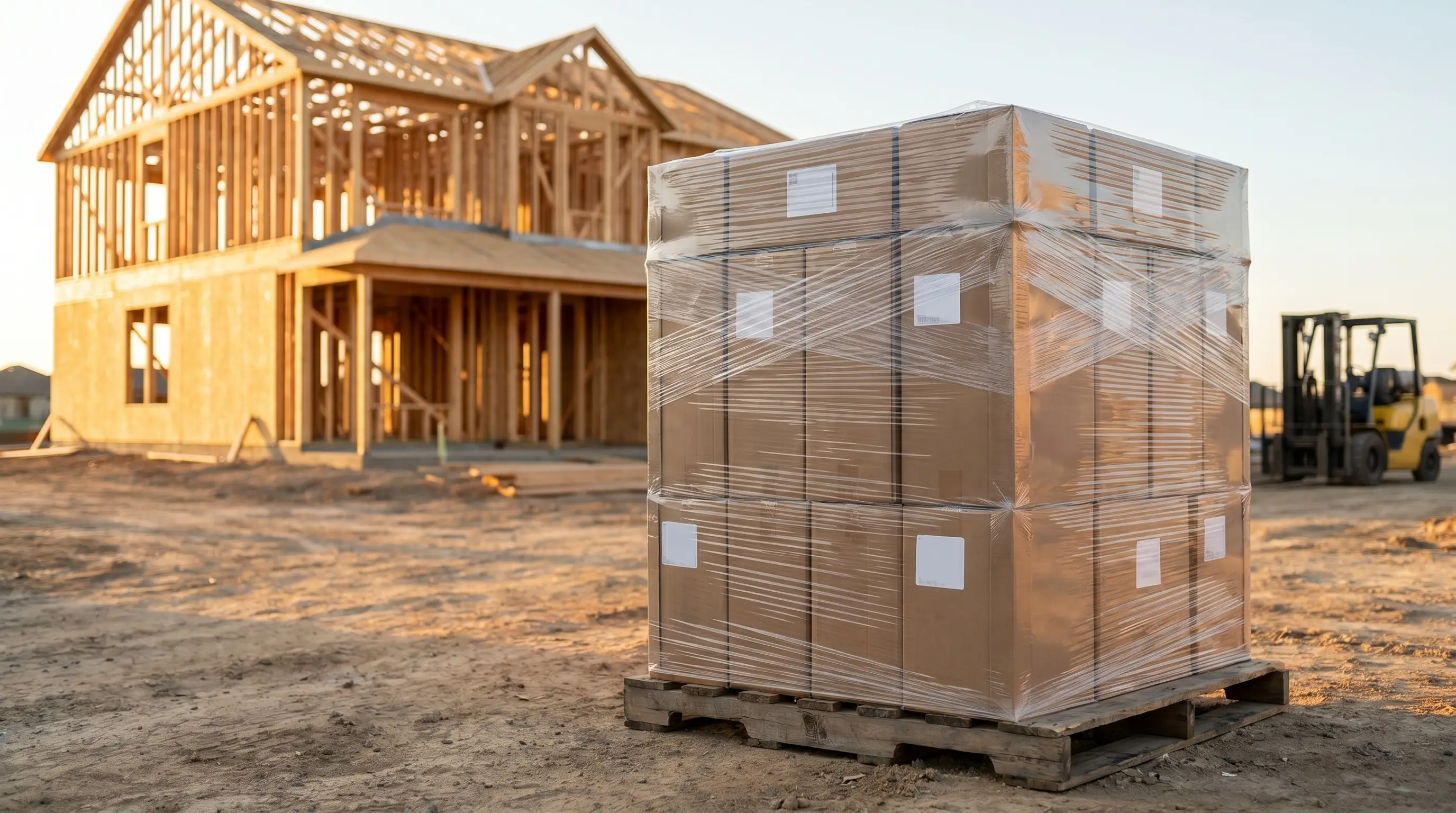 ReadyLine cabinets staged for jobsite delivery