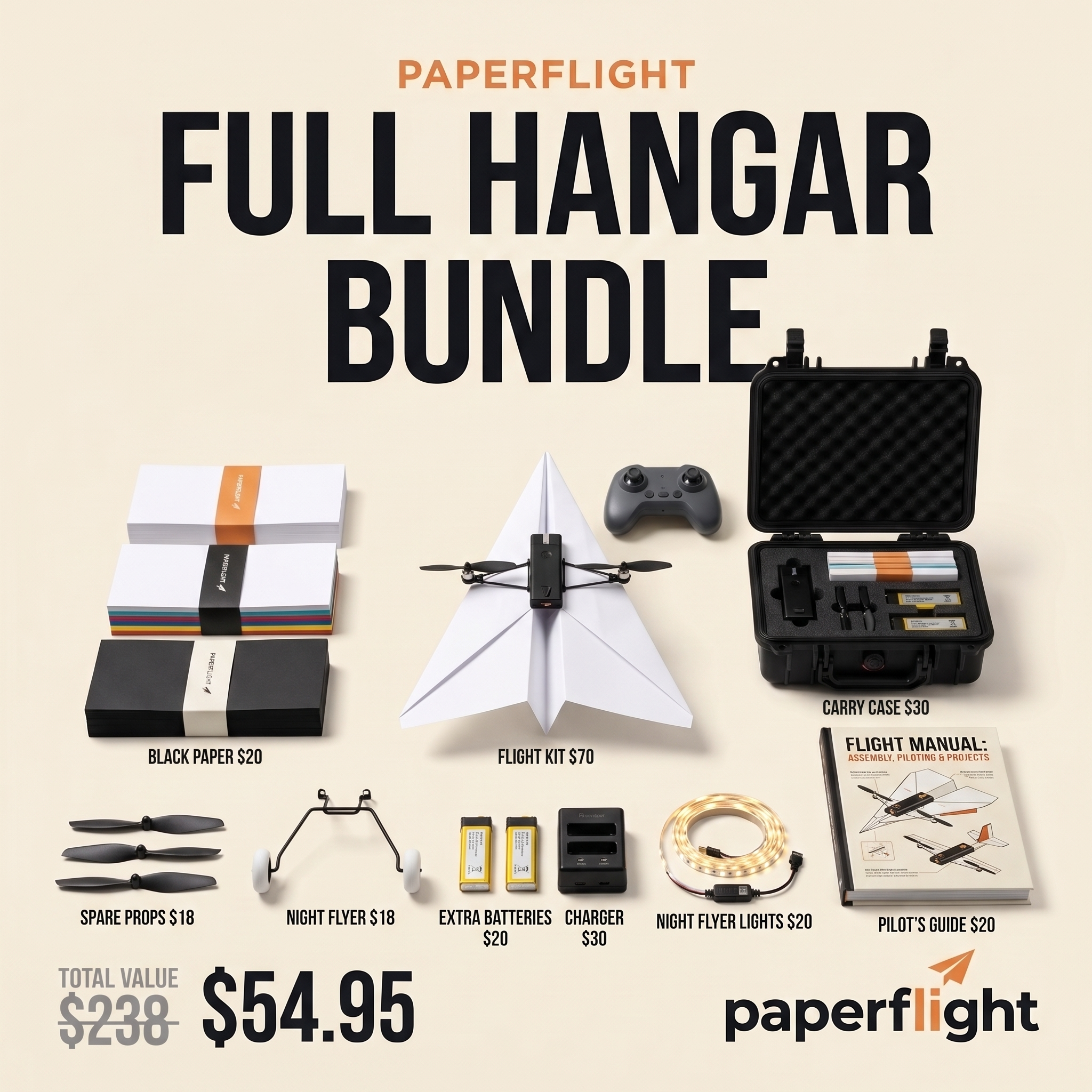 The PaperFlight Full Hangar Bundle laid out