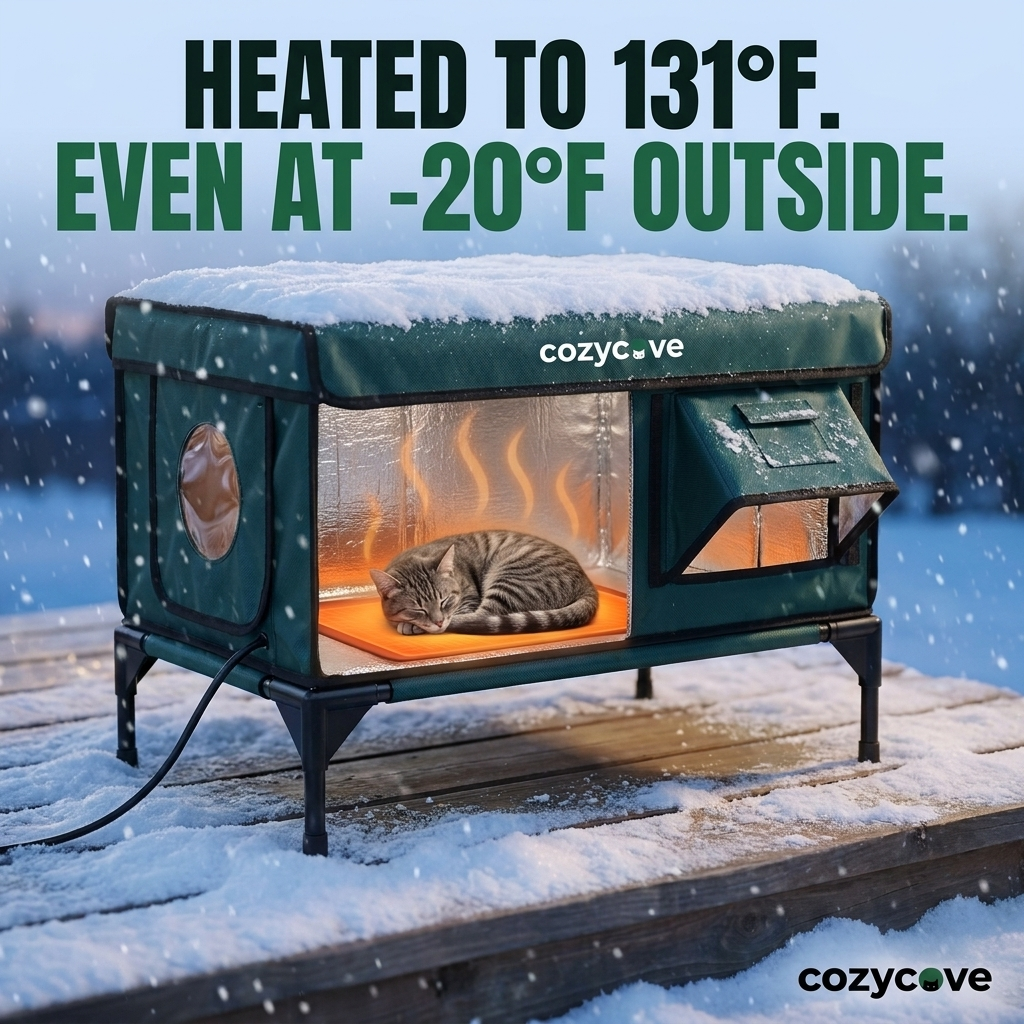 Cutaway showing the 131°F heated pad and foil insulation
