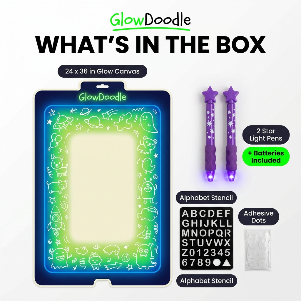 Everything in the GlowDoodle box