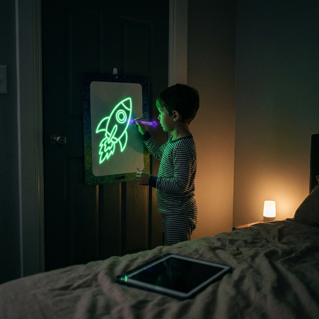 Bedtime drawing on the glow canvas