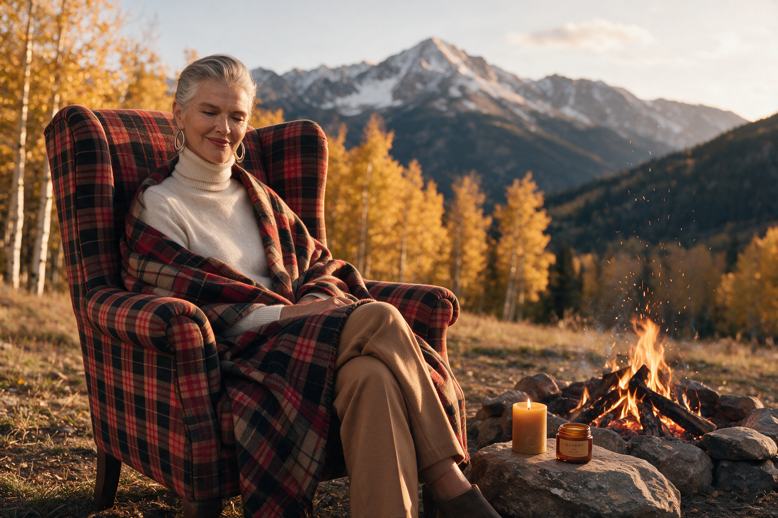 A quiet moment beside the fire in the aspens