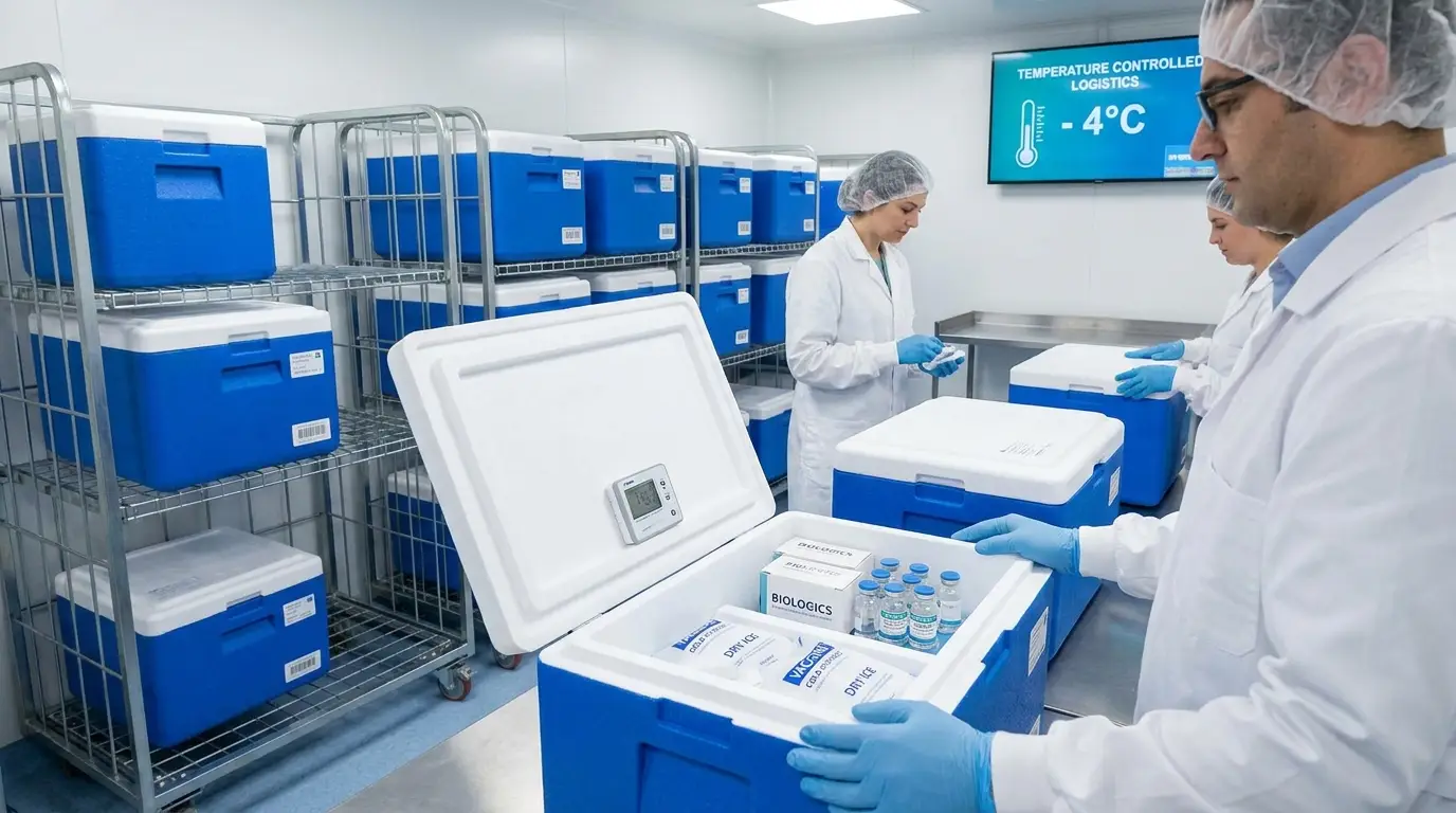 Cold chain pharmaceutical packaging temperature controlled logistics