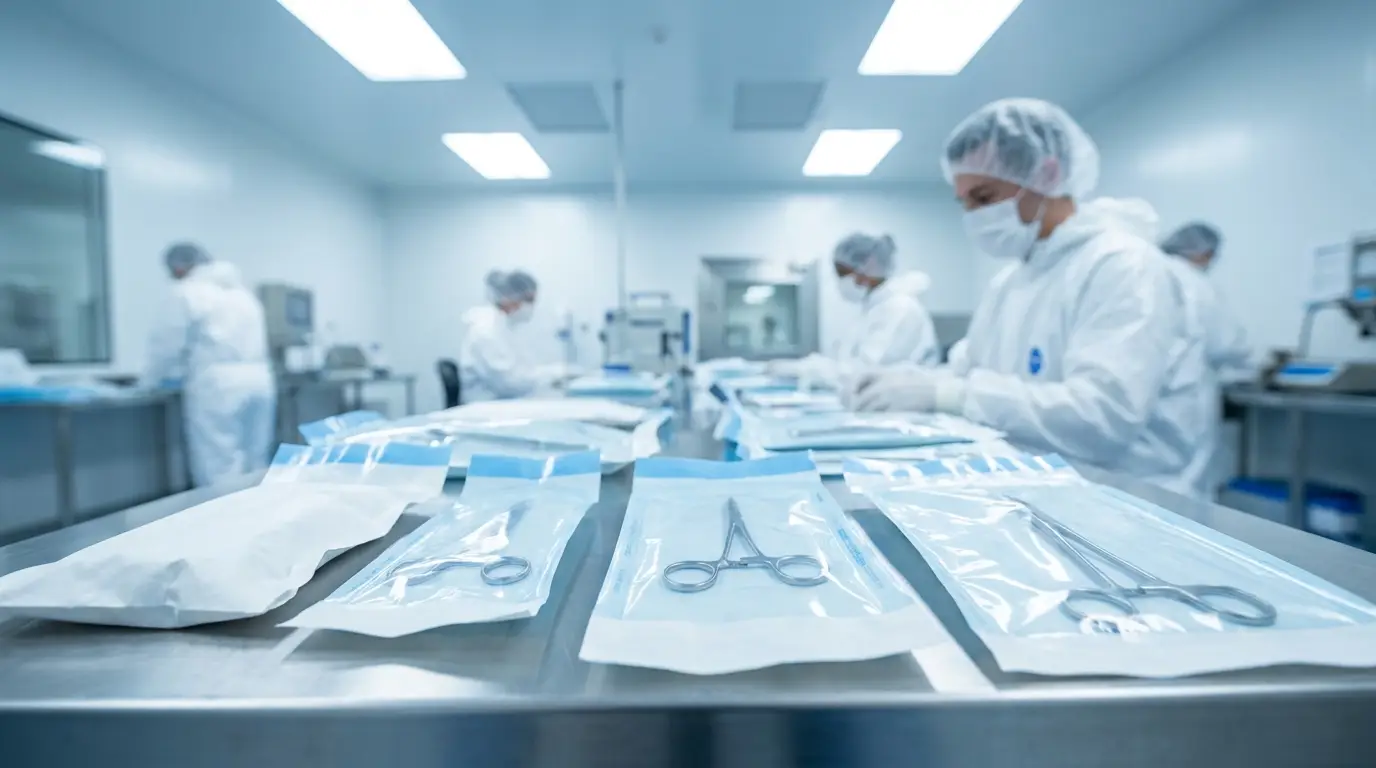 Sterile medical device pouches with Tyvek