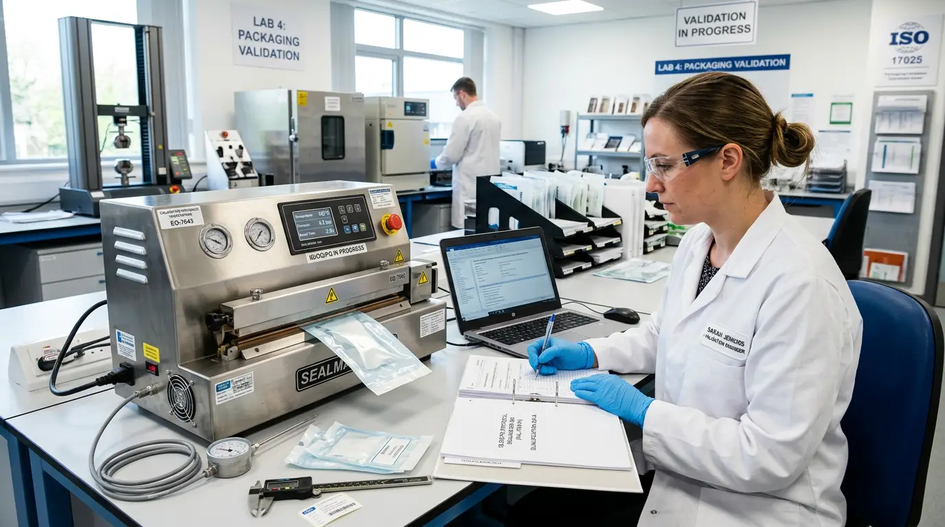 Packaging validation testing laboratory with IQ OQ PQ qualification