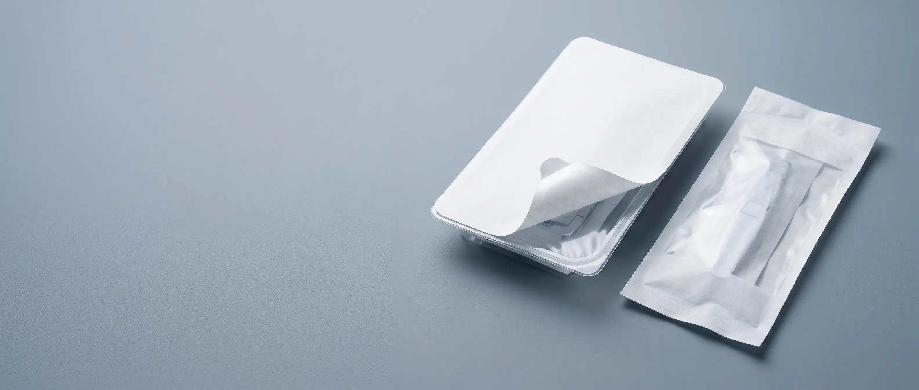 Tyvek sterile-barrier lid heat-sealed to a formed medical device tray