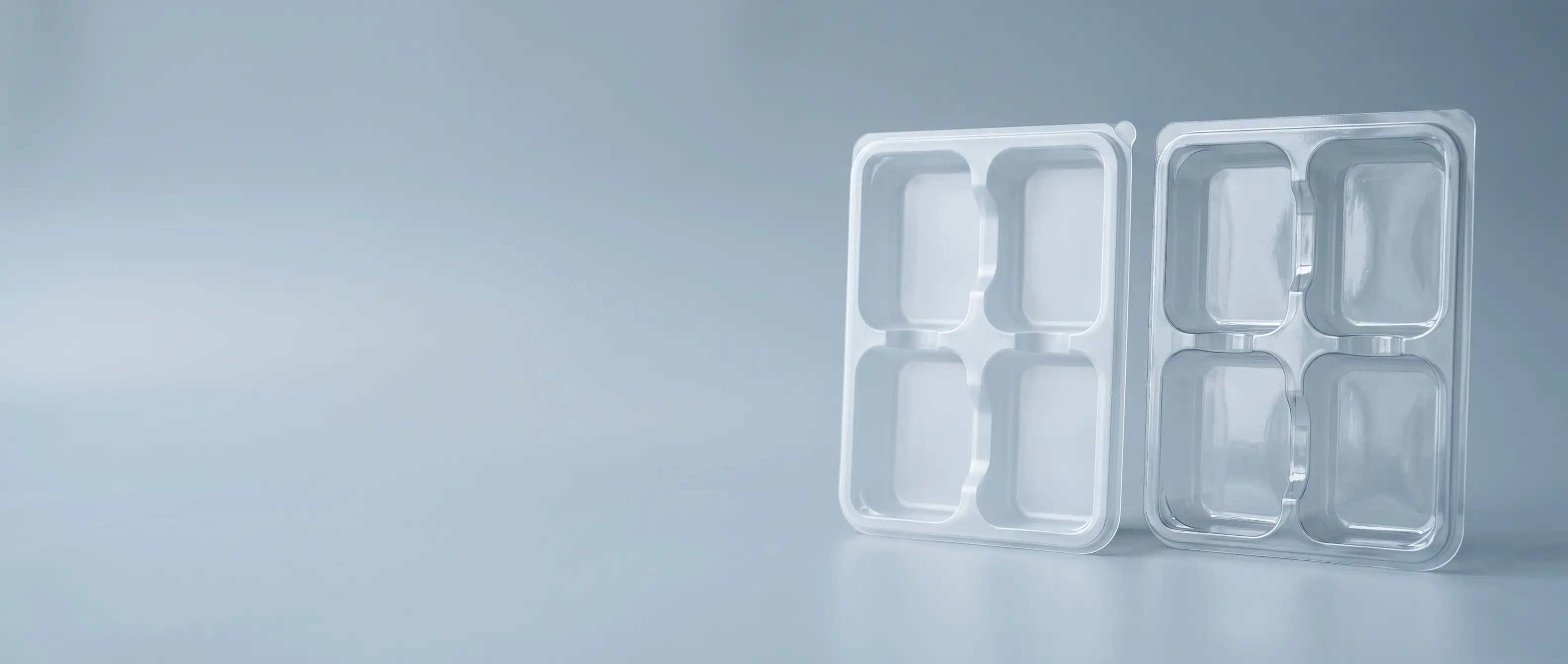 Matte anti-glare PETG AG display pack with a clear anti-fog window over chilled fresh product