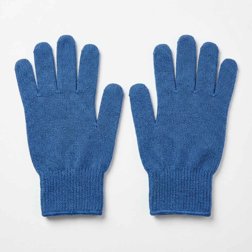 SAS 3006 polycotton seamless blue glove