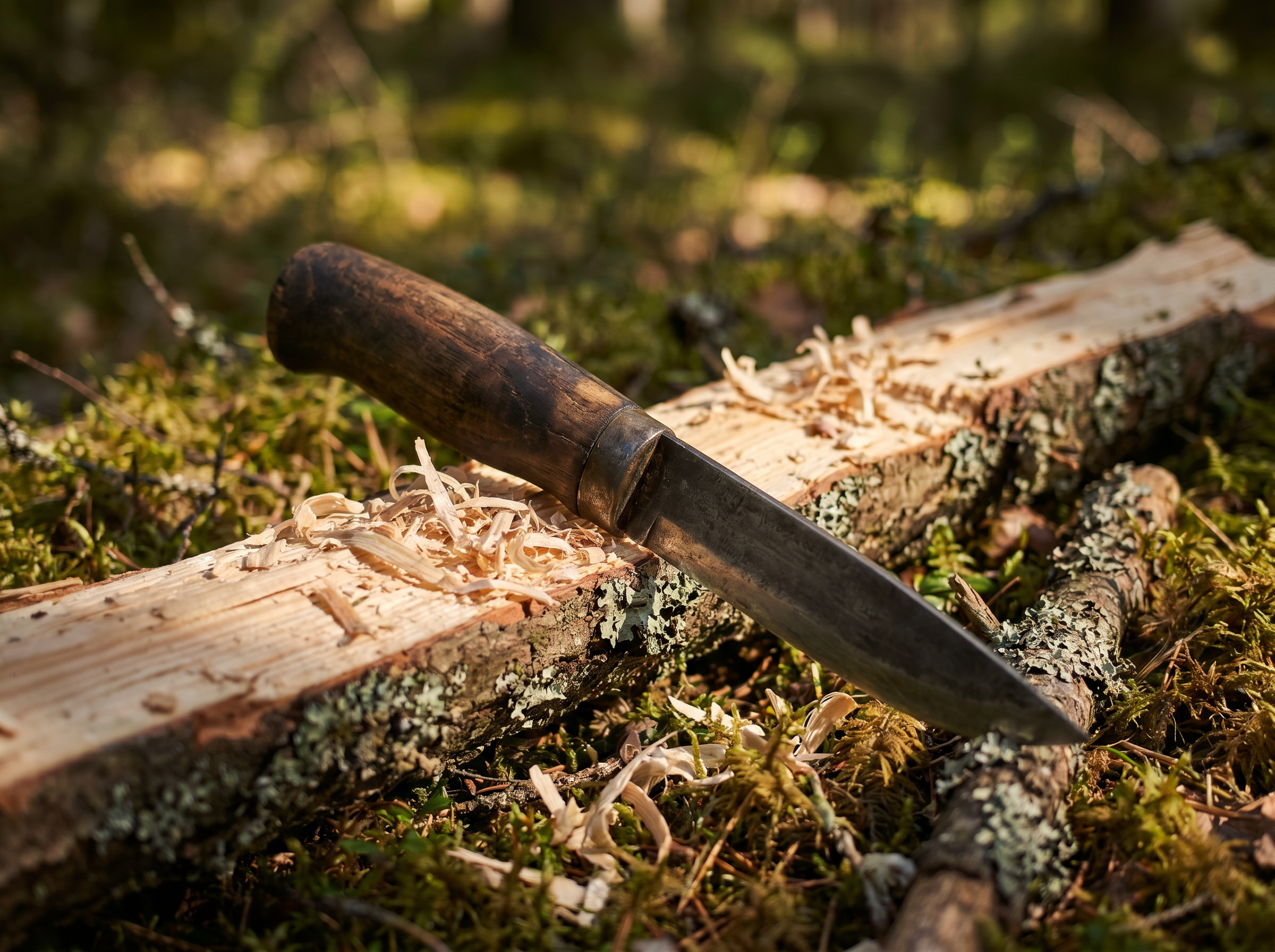Bushcraft mes en houtkrullen