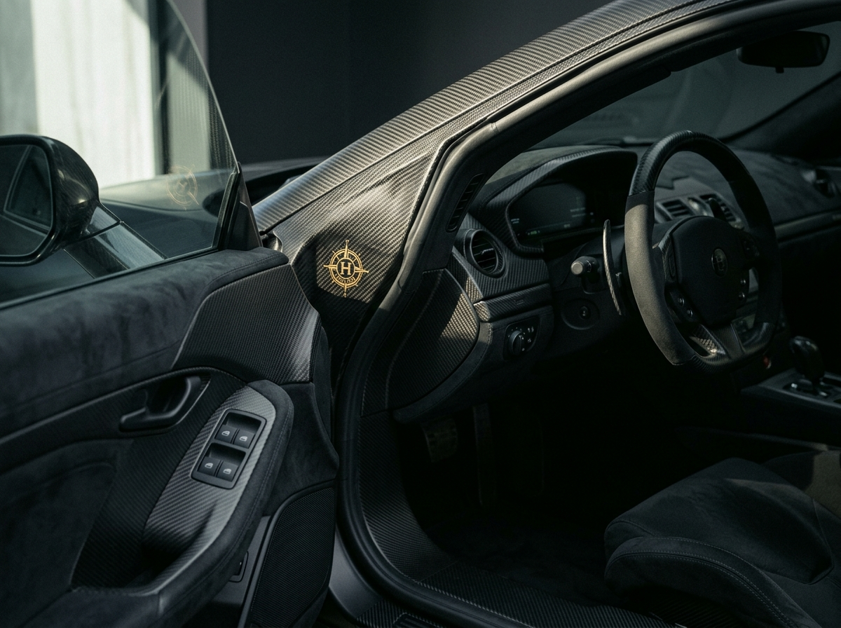 CARBON FIBRE · A-PILLAR + GOLD MARK