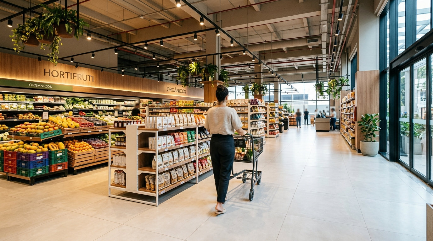 Interior de supermercado de bairro