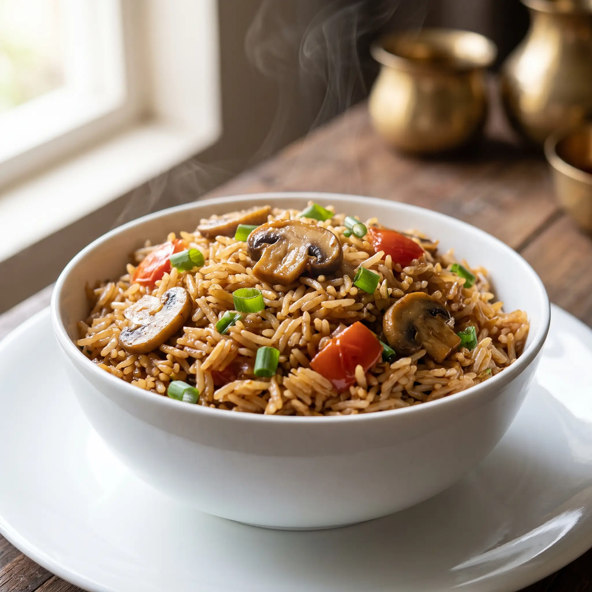 Mushroom Tomato Fried Rice