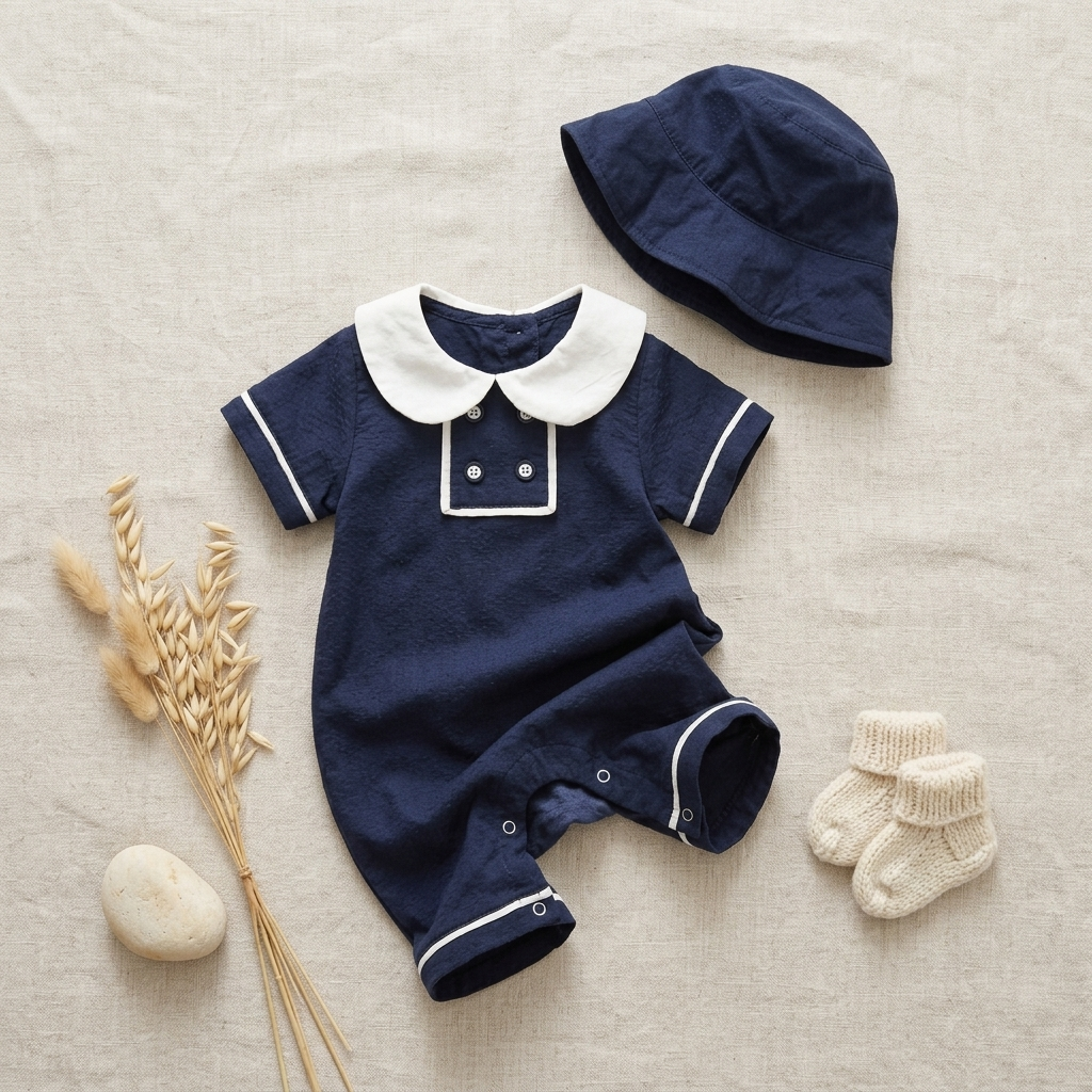 Mimou Babywear College Style Doll Collar Romper