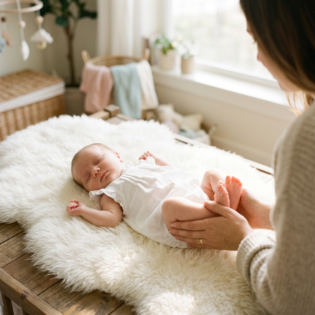 Baby in Mimou Babywear linen romper — best baby clothes brands guide