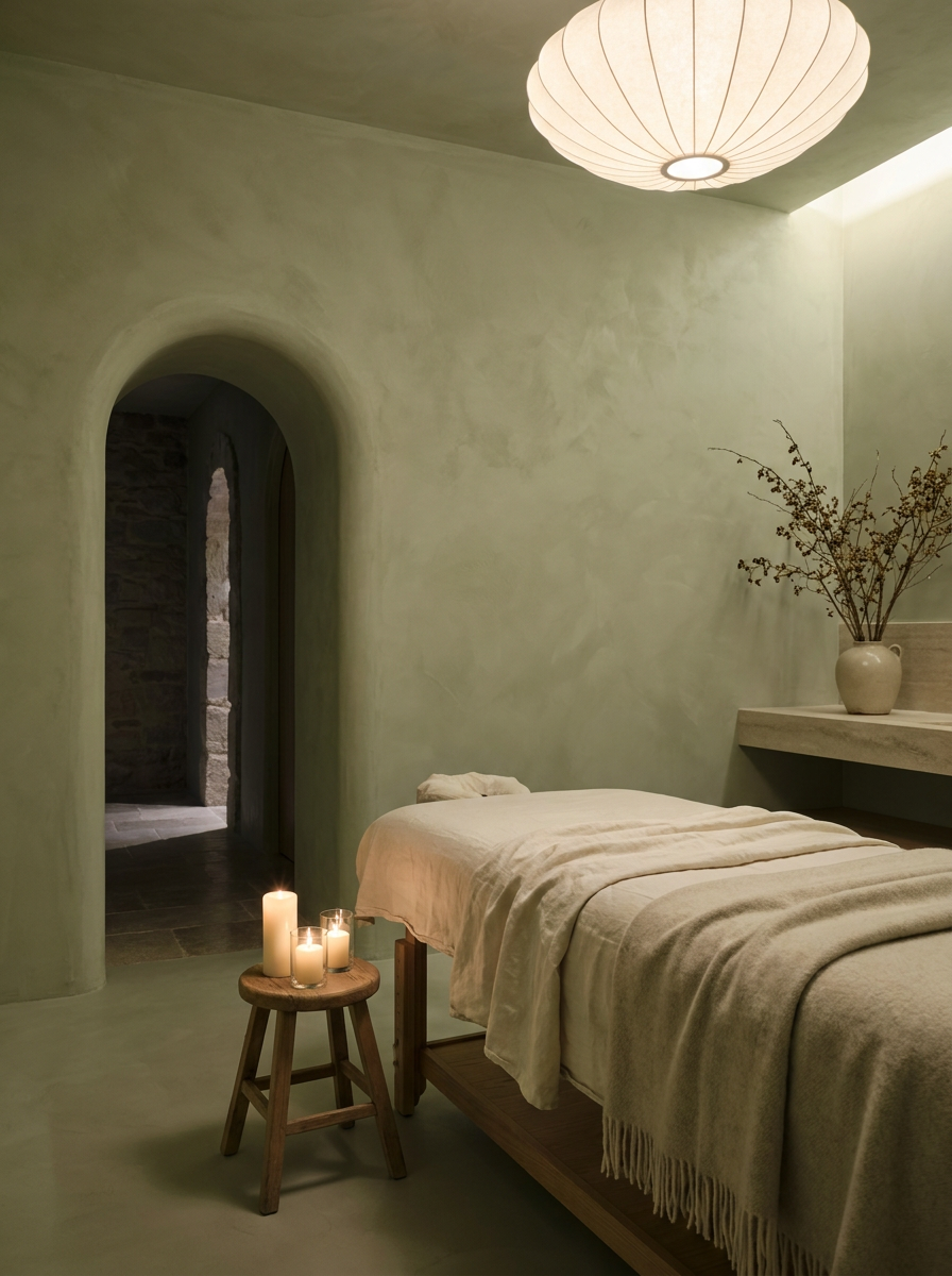 Cabina de tratamiento con arco y velas