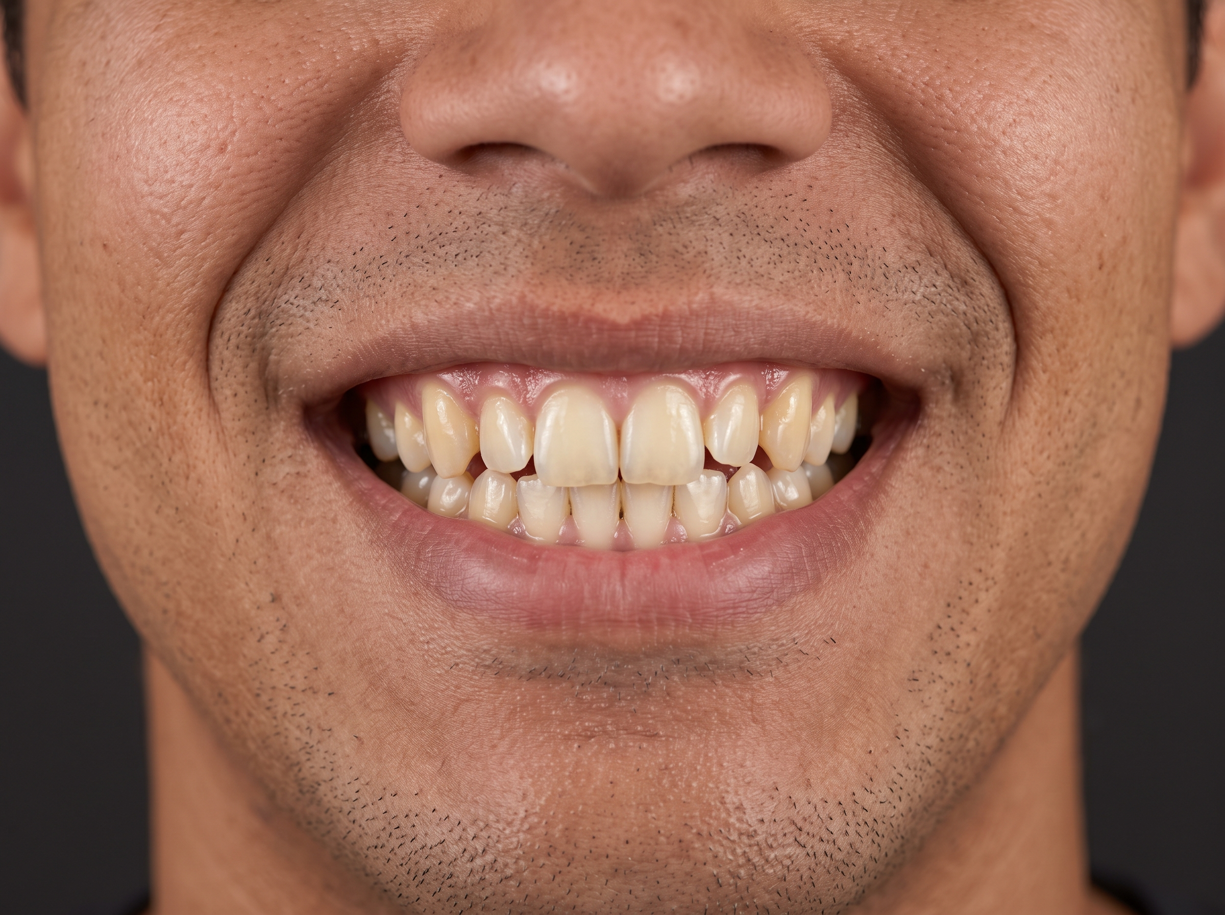 Caso 02 — Apinhamento e desalinhamento dos dentes anteriores, antes do tratamento