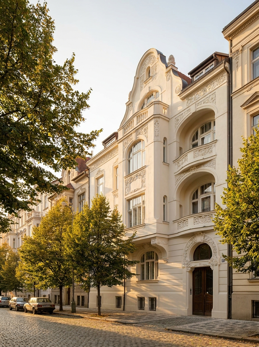 Fasádní nátěry — art nouveau vila Praha