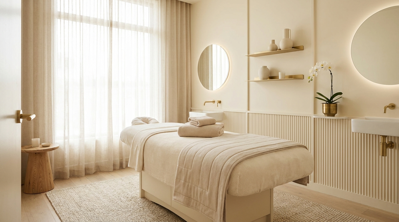 Modern luxury med spa treatment room
