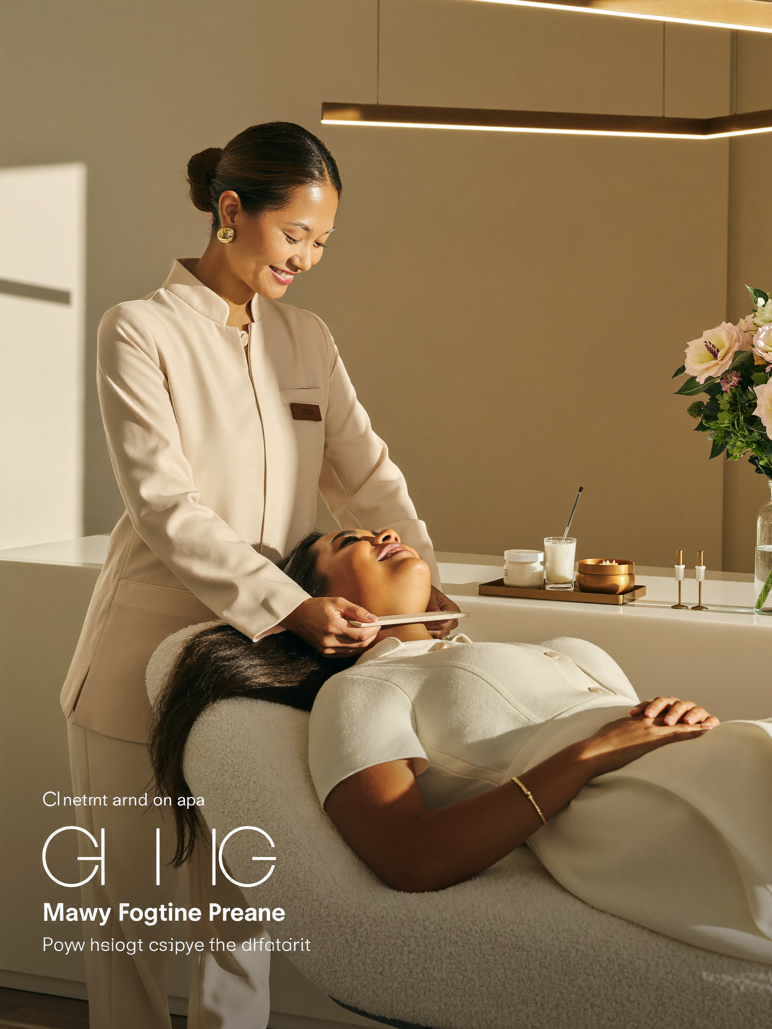 Aesthetician welcoming a happy med spa client