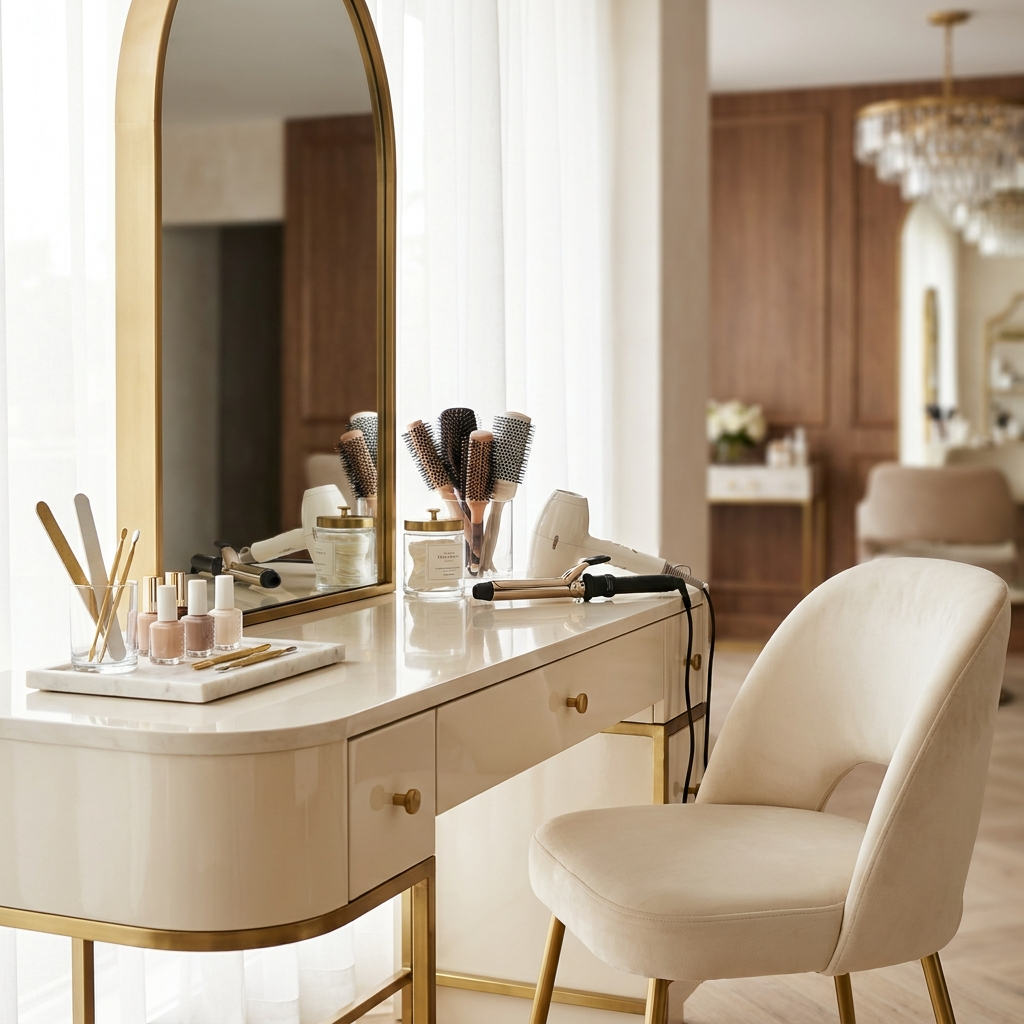 Elegant salon styling station