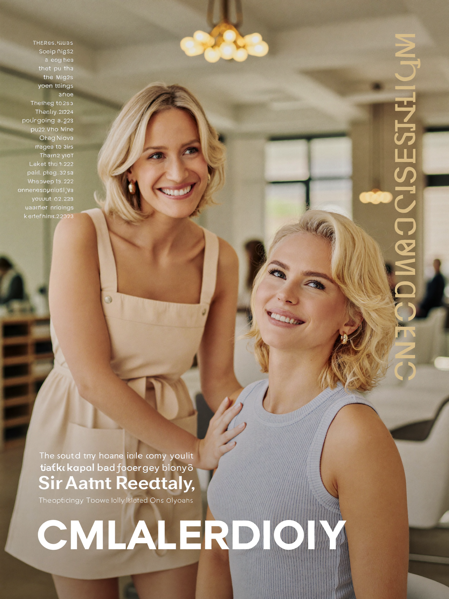 Hair stylist with a happy salon client