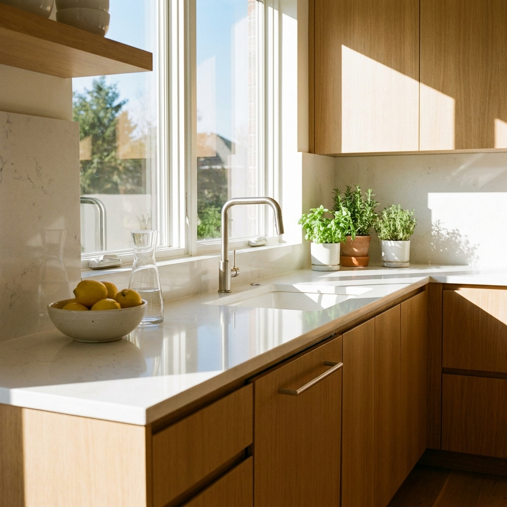 Sparkling clean kitchen counter