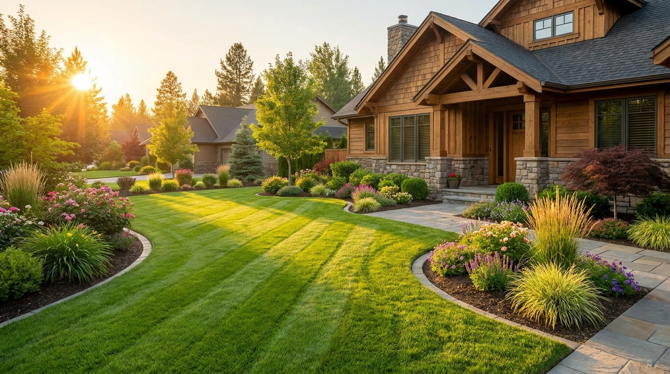 Beautifully landscaped front yard