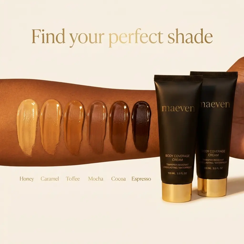 MAEVEN 6 shades from Honey to Espresso for melanin-rich skin