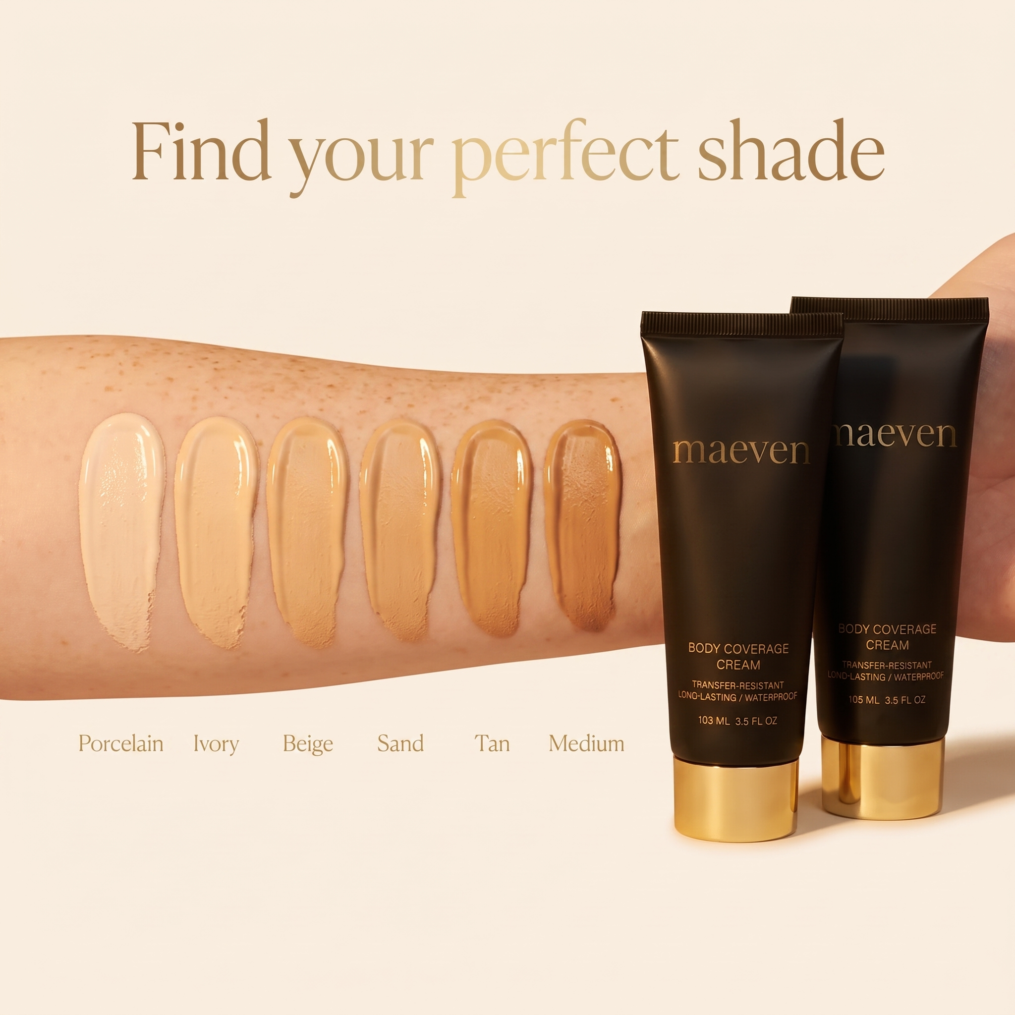 MAEVEN fair shades Alabaster to Bronze for fair skin