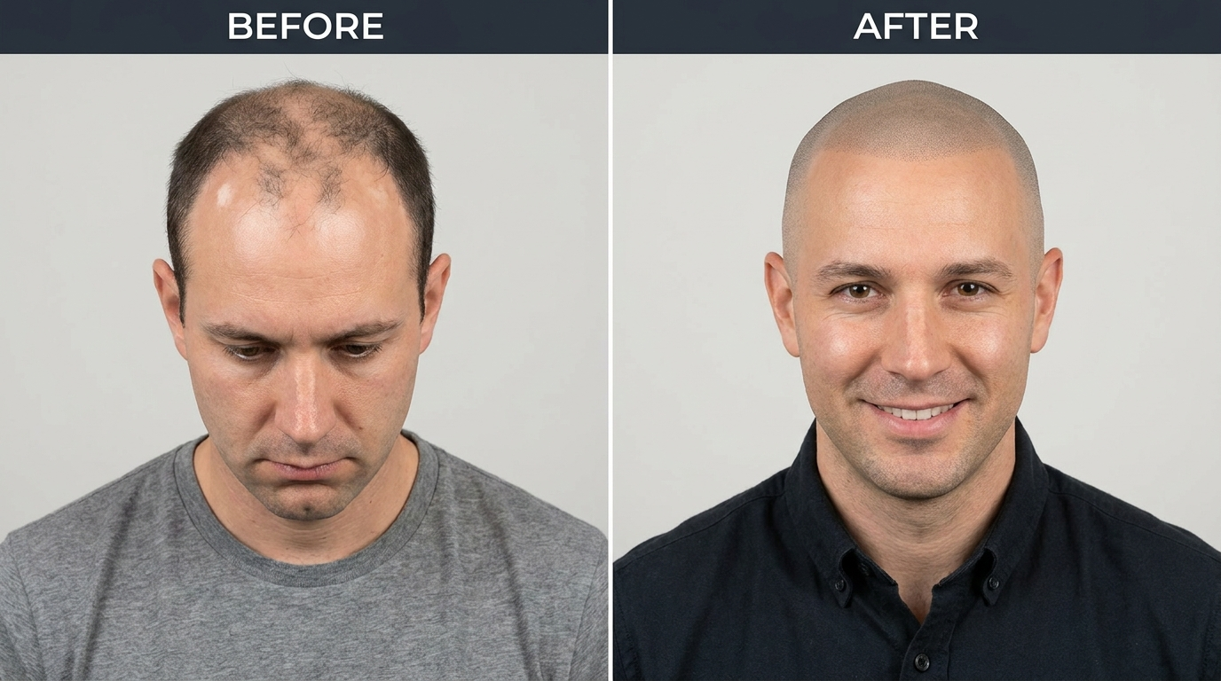 Scalp Micropigmentation Before and After - SMP Tijuana