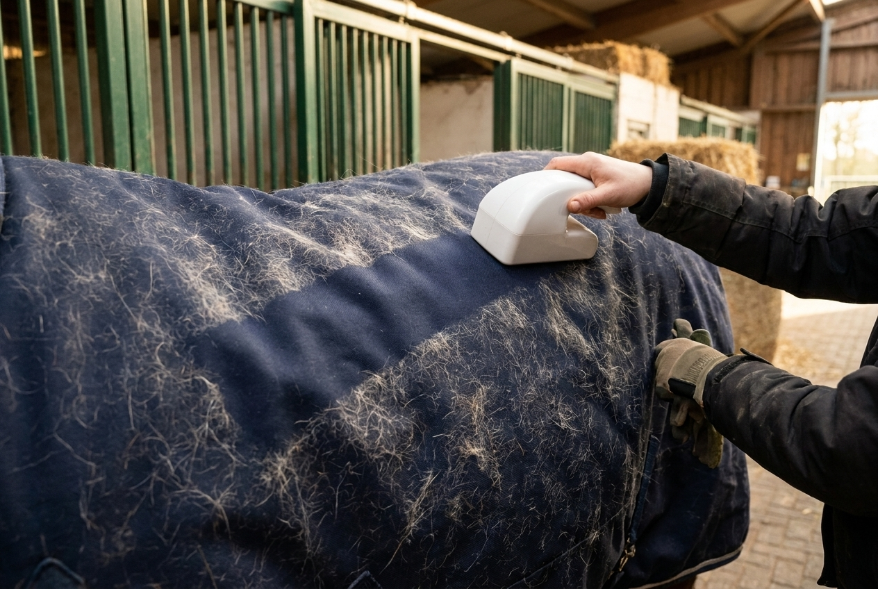 Equamity HorseHair Clean Roller rolt paardenharen van een winterdeken voor het wassen