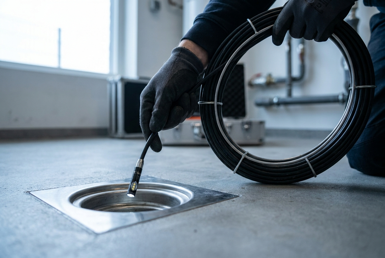 Camera-inspectie van een riool