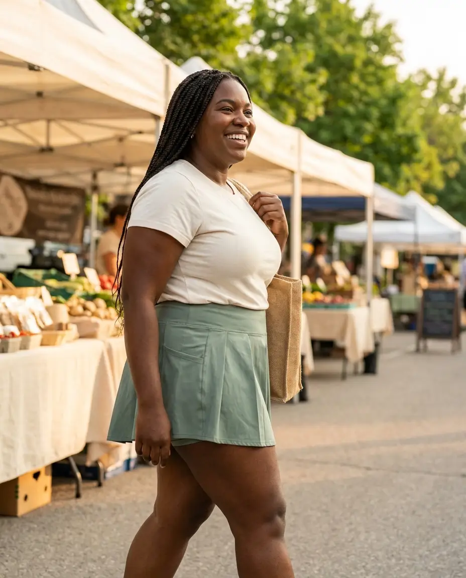 Everyday market walk in the skort