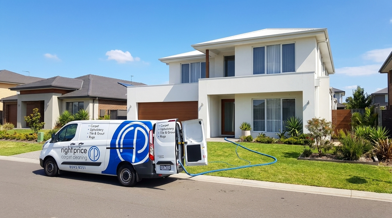 Right Price Carpet Cleaning van at a Mordialloc home