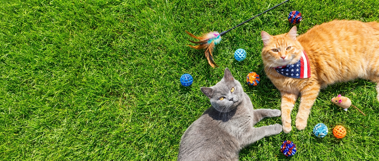 Cats with toys