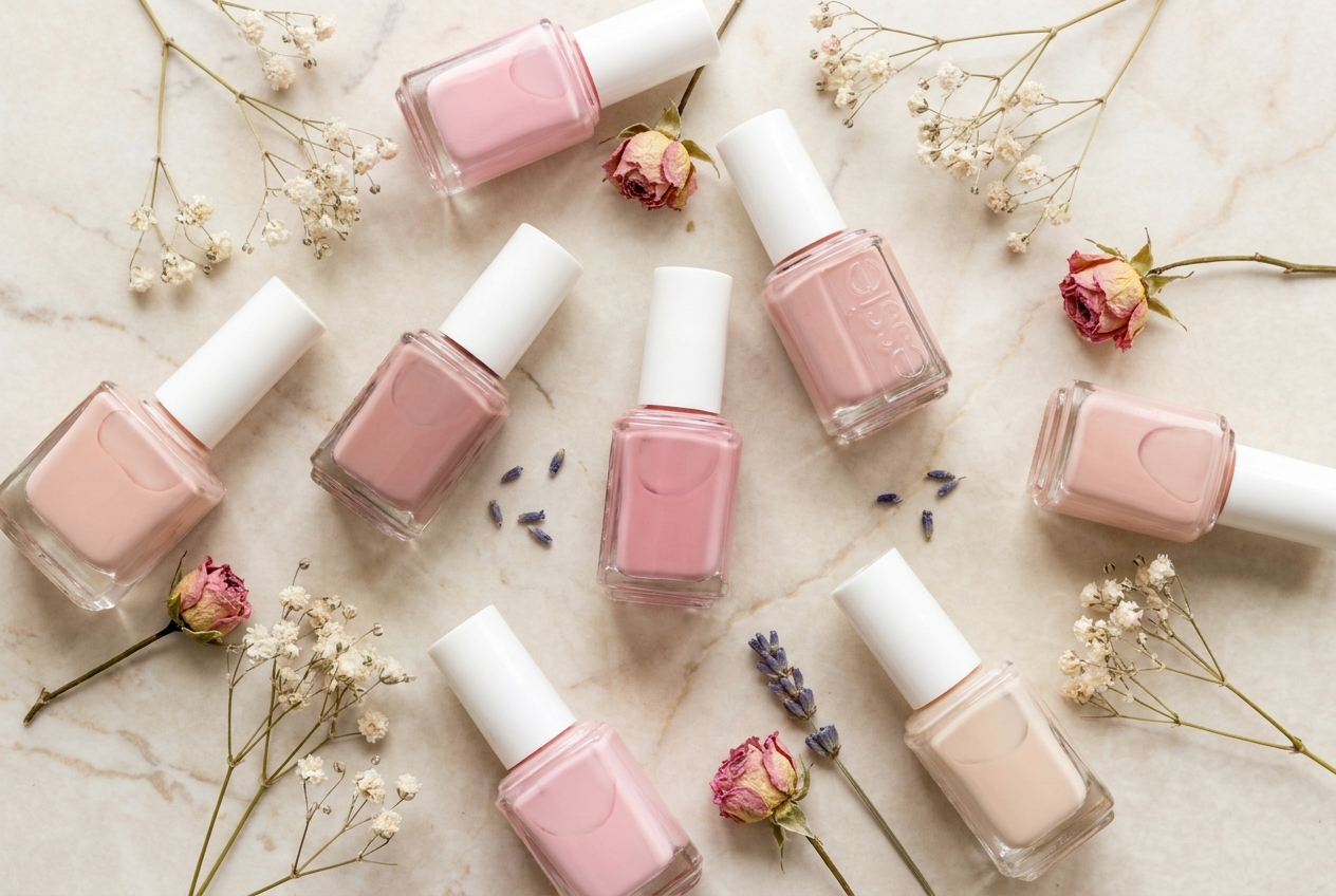 Nail polish flat lay