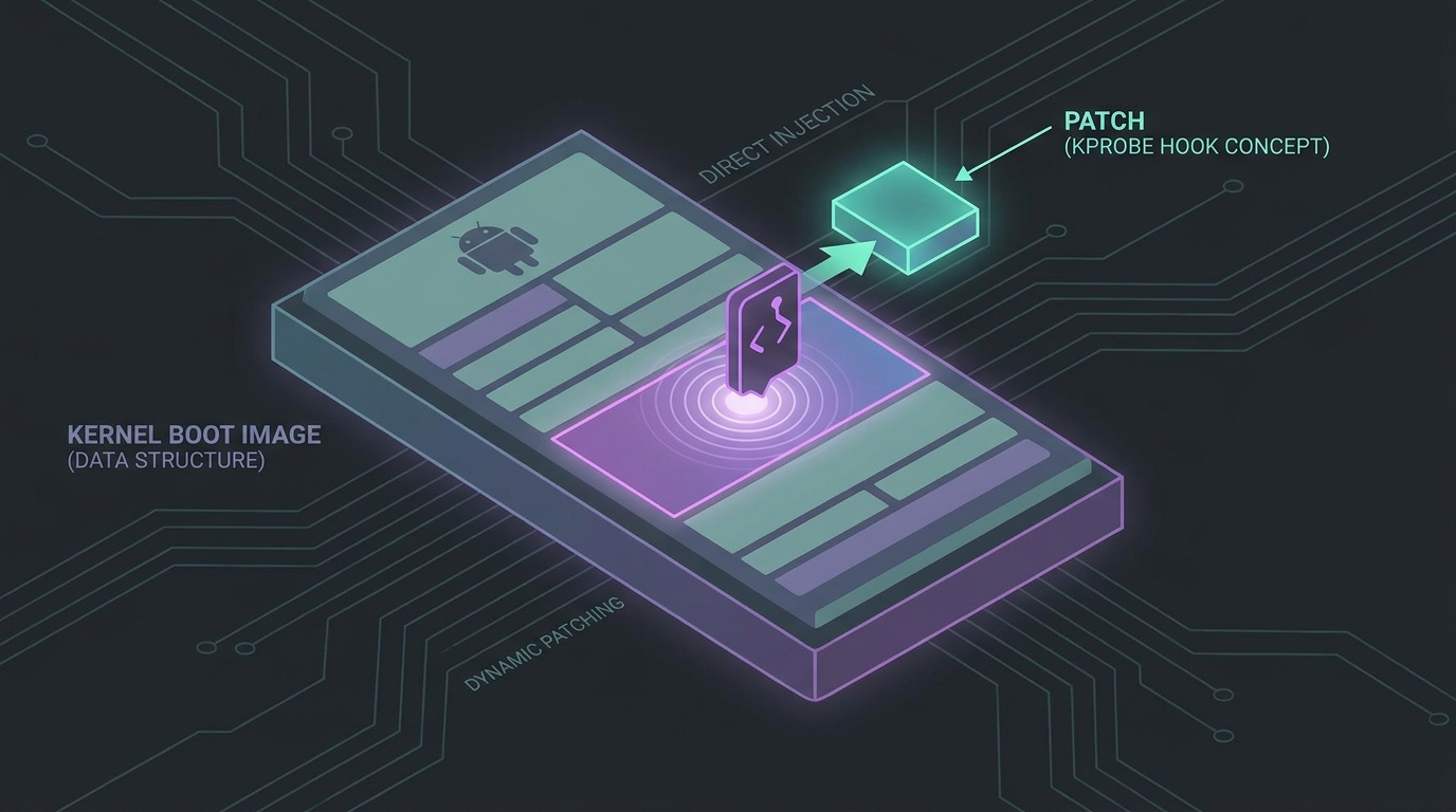 Patching the Android kernel image directly (kprobe hooks)