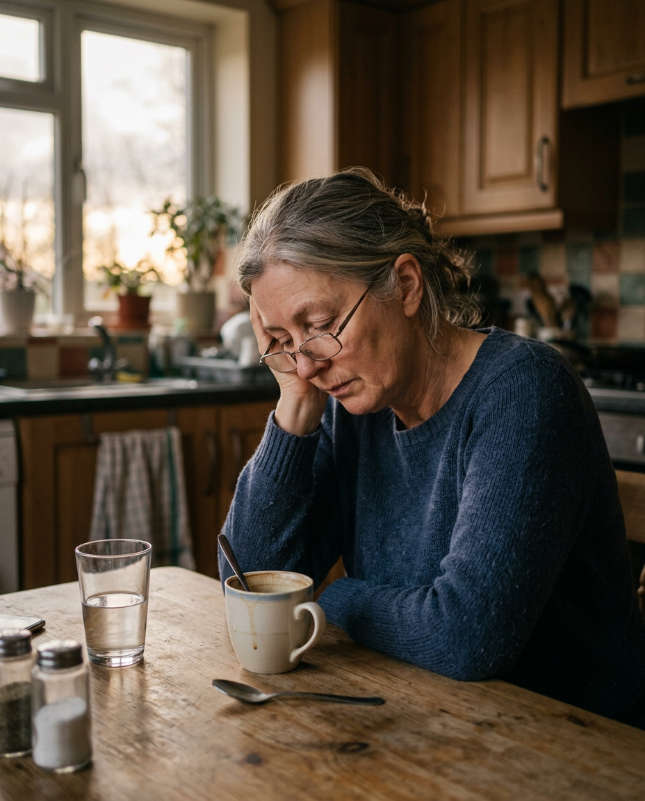 A tired afternoon at the kitchen table