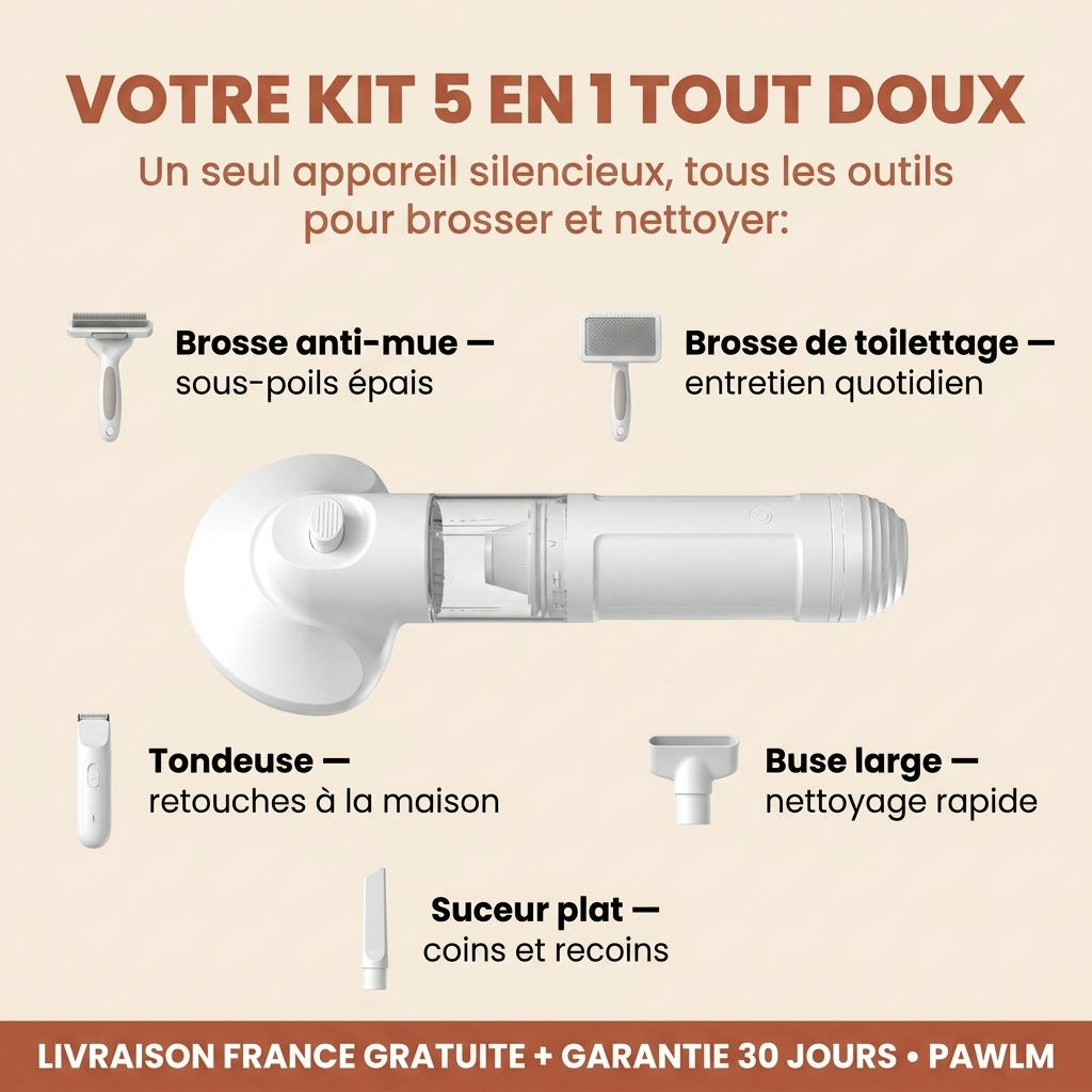Cinq outils dans un seul manche tout doux