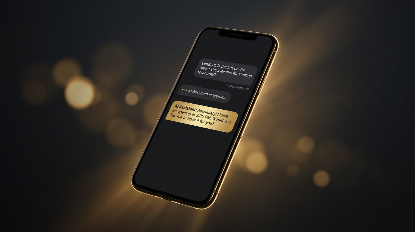 AI answering a real-estate lead over text in real time