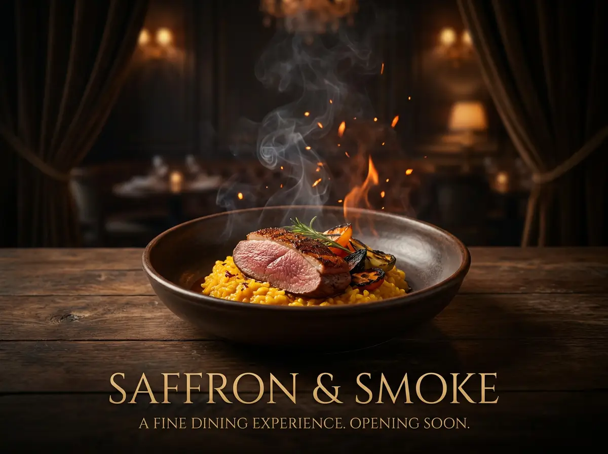 Saffron and Smoke restaurant launch ad concept