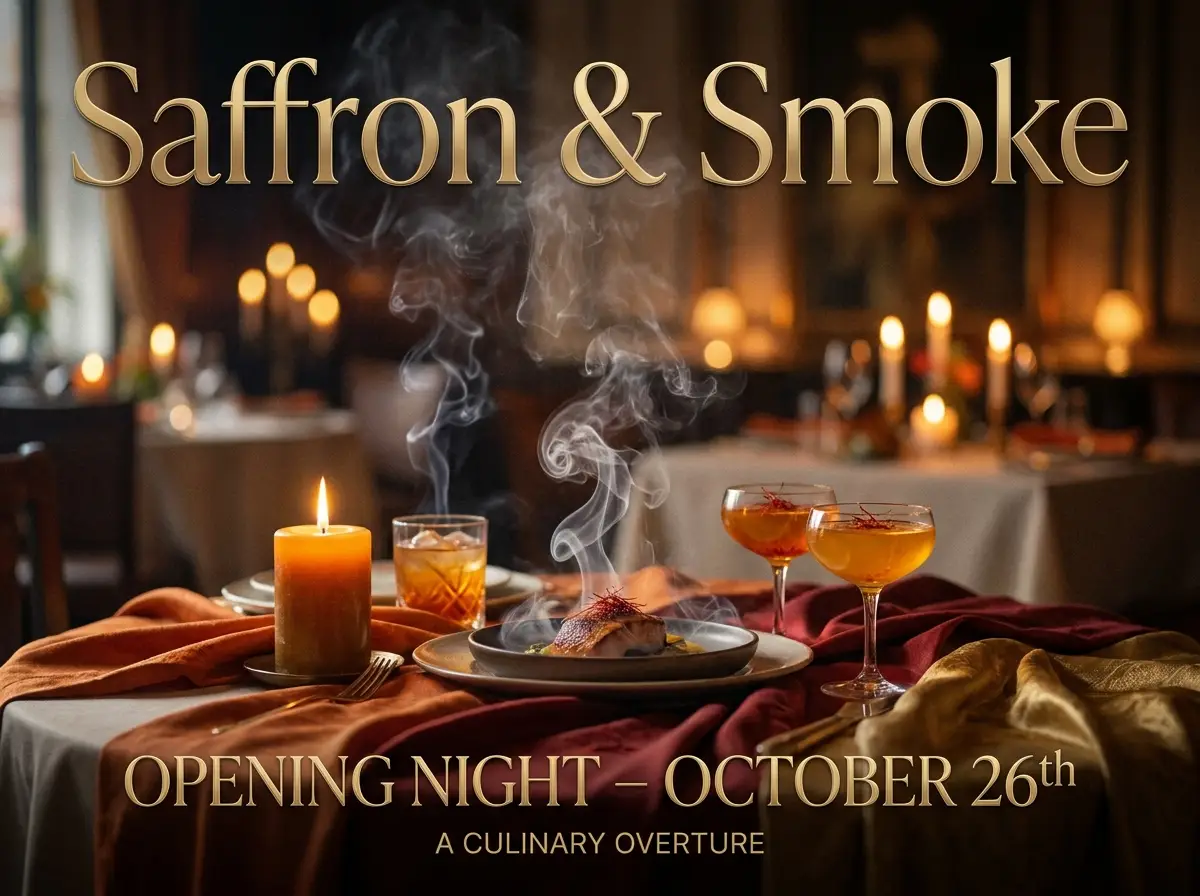 Saffron and Smoke opening poster concept